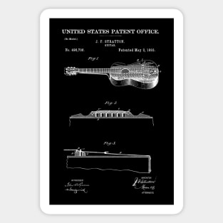 Stratton Acoustic Guitar Patent White Sticker